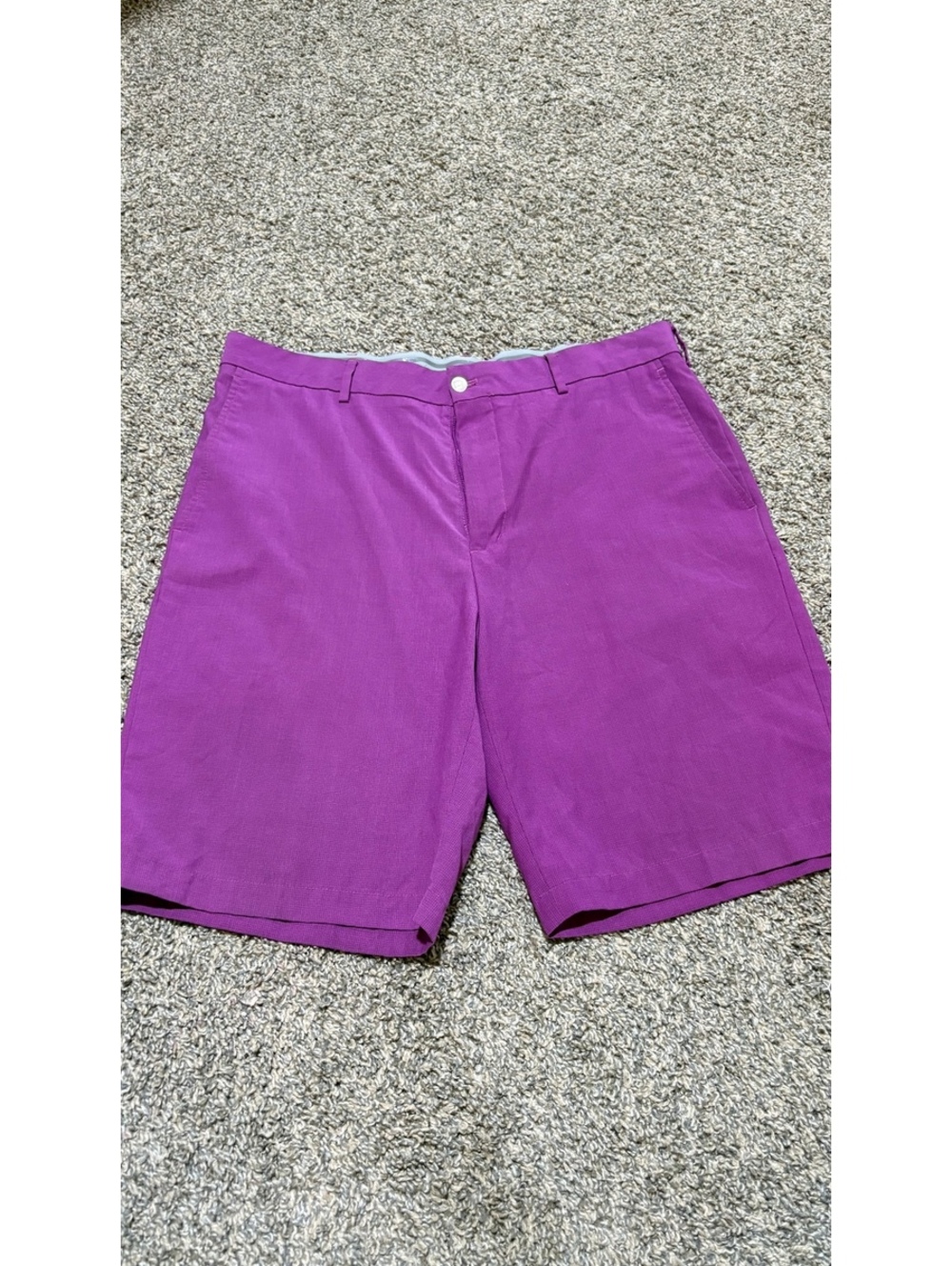 Walter Hagen Men's Purple Flat Front Performance Golf Shorts Size 36 10" Inseam